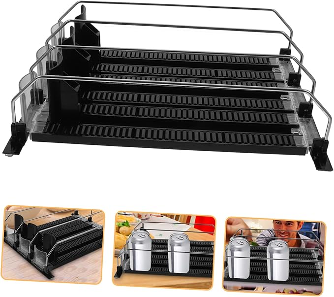Drink Organizer for Fridge Pusher Glide Can Dispenser for Refrigerator Automatic Drink Dispenser 300-310mm Bottle Organizer