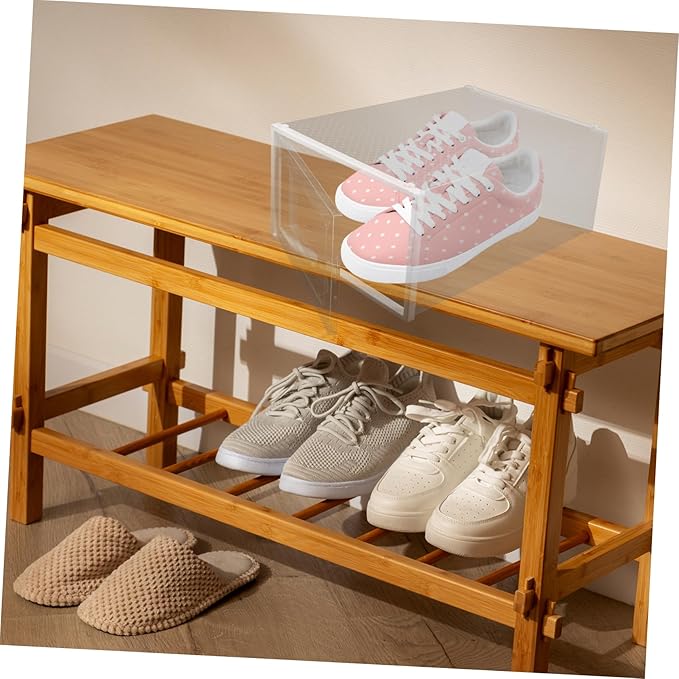 Ciieeo 6pcs Clear Stackable Shoe Organizer Boxes Transparent Storage Case for Sneakers and Shoes Style Design for Easy Access Material for Closet Organization