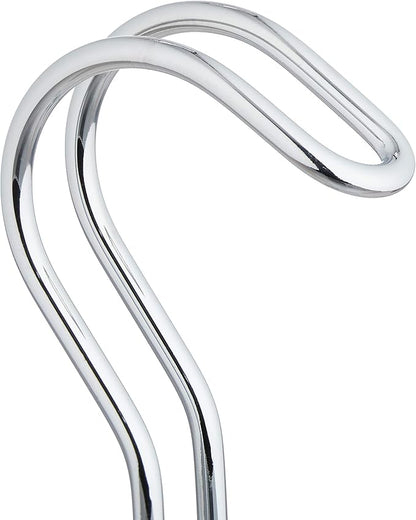 Relaxdays Wardrobe Belt Hanger Metal for Belts & Handbags 4 Hooks 18 x 9 x 9 cm Silver, 1 Item