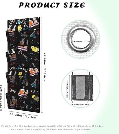 Generic Chemistry Subject Over The Door Shoe Organizer Large Pockets Storage Door Organizer Multi-Layer Pocket Structure to Meet The Storage Needs of Different Items for Children Kids Students