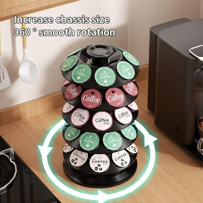 K Cup Holder, Coffee Pod Holder for Keurig Pods - 40 Capsule Spinning Organizer with 360° Turntable, Also Fits Nescafé Dolce Gusto Pods, Space Saving for Kitchen Counter & Office