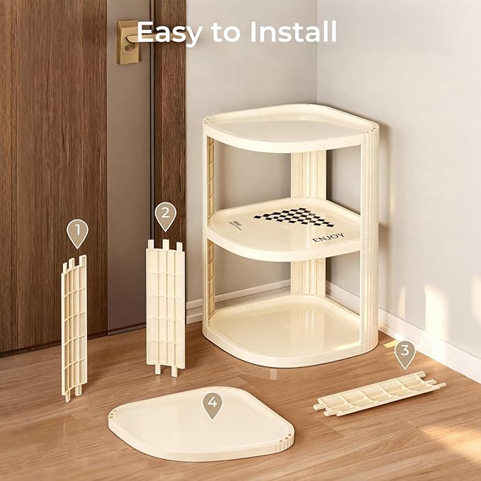 UFORU 5 Tier Vertical Shoe Rack,Corner Shoe Organizer for Entryway,Narrow Free Standing Shoe Organizer for Small Spaces,Tall Shoe Rock for Closet,Easy Assembly Shoe Storage Stand
