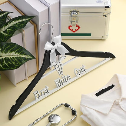 Reallnaive First White Coat Hanger Medical Student Graduation Gift for Pharmacist New Doctor Phd Gift White Coat Ceremony Med School Graduation Congratulation Favor