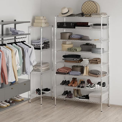 21" Deep x 48" Wide x 86" Height Wire Shelving Kit | 8-Tier | NSF Commercial Storage Rack Unit
