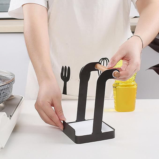 TOPINCN Pot Lid Holder, Multifunctional Pot Lid Ladle Holder Stand Kitchen Cookware Organizer Rack Spoon Rest Stand Cooking Utensil Rest, Cutting Board Rest Kitchen Utensils Drip Tray