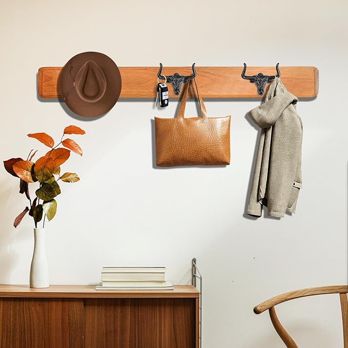 Cowboy Hat Rack for Wall,3 Pack Modern Metal Cast Iron Cowboy Hat Holder Cowgirl Hat Hanger Western Wall Decor Hat Hooks