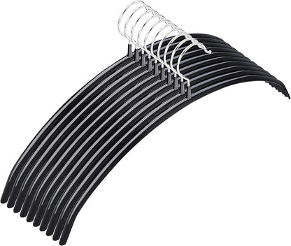 Titiroba 22AB009 Hangers, Non-Slip, Non-Slip, Non-Slip, Non-Slip, Non-Slip, Non-Slip, Non-Slip, No Traces, Set of 10, Black