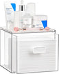 Vtopmart Disposable Facial Towels Holder,Clear Storage Drawer Compatible with Clean Skin Club Towel XL,Acrylic Box Hold 50 Count,Stylish and Functional Bathroom Accessory for Coutertop Organization