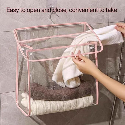 Transparent Bathroom Hanging Clothes Bag Dorm Supplies Dorm Room Essentials Waterproof Shower Storage Organizer (White,Upgraded version)