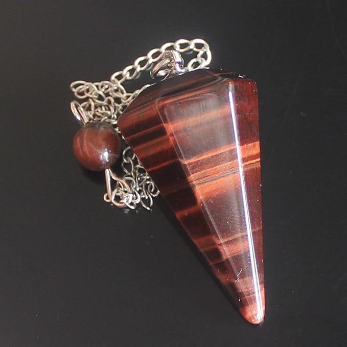 Faceted Mixed gemstone crystal pendulum point reiki chakra pendant bead Chain 6''
