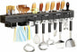 20-Inch Kitchen Organizer - Stainless Steel Non-Hole Hooks,storage Organizer flatware Wall Mounted for Knives, Spoons, Forks Utensil racks