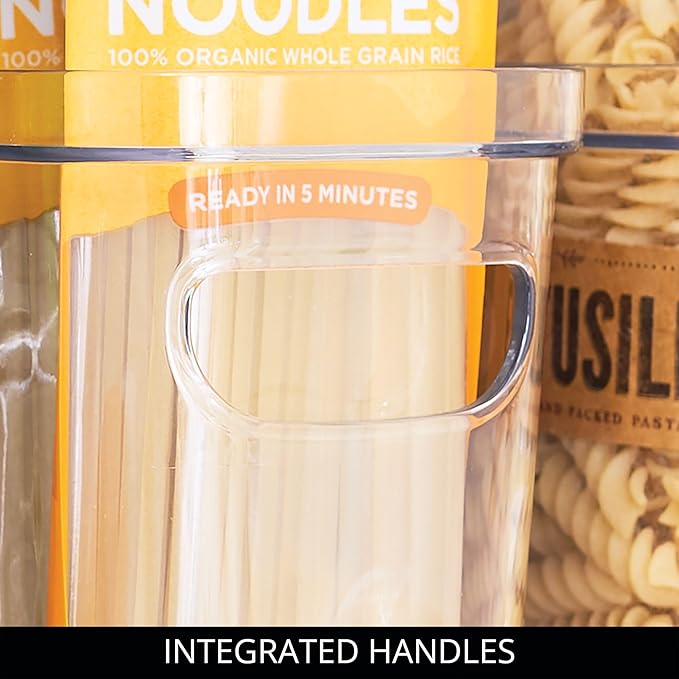 iDesign Plastic Pantry Bin for Kitchen Organizing - Storage Bin with Handles - Set of 4 - Clear