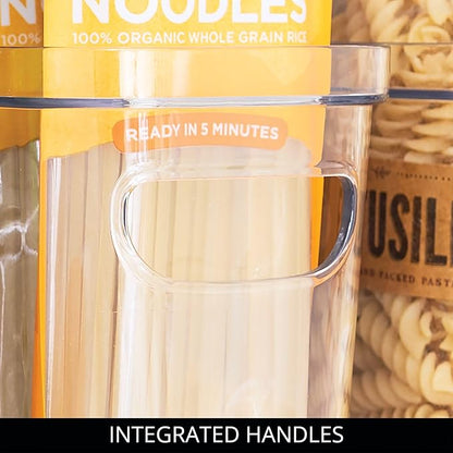 iDesign Plastic Pantry Bin for Kitchen Organizing - Storage Bin with Handles - Set of 4 - Clear