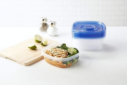 Glad GladWare Entree Food Storage Containers with Lids, Medium Square No BPA Plastic for Meal Prep and Lunches, Lock Tight Seal, Microwave and Dishwasher Safe, 25 Oz, 5 Count - 6 Pack