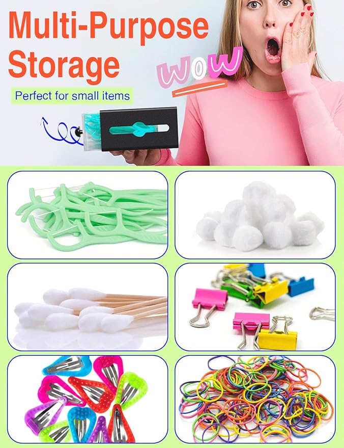 Qtip Holder for Bathroom Wall Organizer – Bathroom Decor, Dorm Room Essential, Small Q-tip Dispenser for Cotton Swabs, Balls, Pads, Floss Picks – Office Storage, Vanity Makeup Organizer(6 Pcs)
