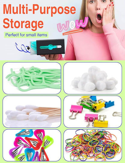 Qtip Holder for Bathroom Wall Organizer – Bathroom Decor, Dorm Room Essential, Small Q-tip Dispenser for Cotton Swabs, Balls, Pads, Floss Picks – Office Storage, Vanity Makeup Organizer(6 Pcs)