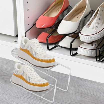 20Pack Shoe Slots Organizer Metal Shoe Stacker Shoe Storage Organizers for Closet Space Saver 50% Shoe Rack Holder for a Pair of Shoes (White)