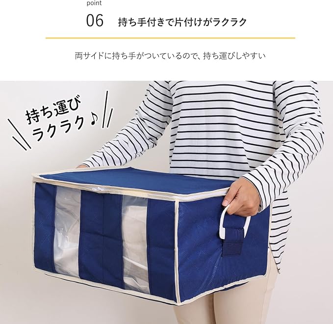 Astro 623-46 Clothes Compression Bag with Storage Case, Gusset, Large Storage, Compression Box, No Vacuum Needed, Hand Wound, Futon Compression Bag, Dividers, Changing Clothes, Closet, Travel, Navy