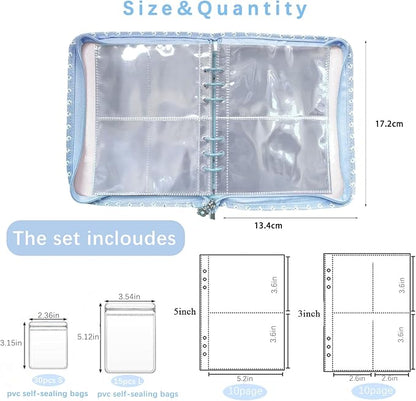 Jewelry Organizer Travel,Jewelry Storage Book with 45 Portable thick PVC pouches,Jewelry Organizer Zipper Bags for Necklaces Bracelet Rings and Earrings (front cover removable),Blue