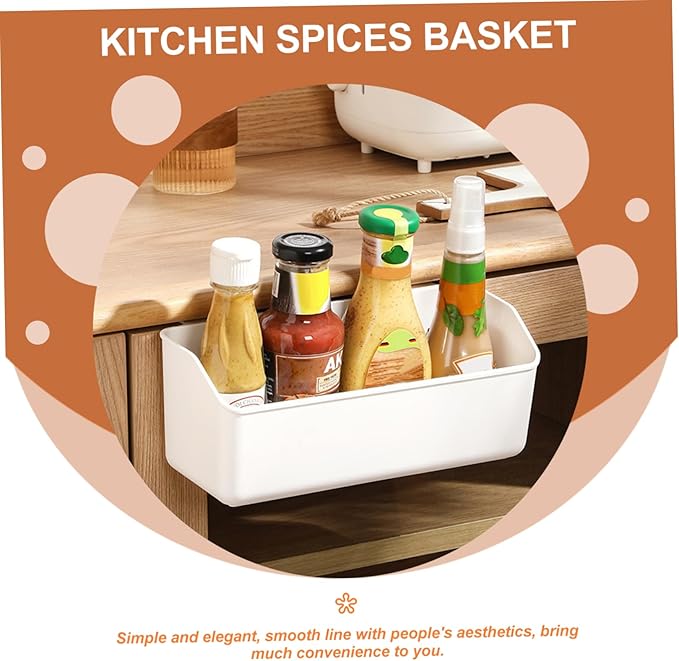 Cabilock Over Cabinet Door Organizer for Seasoning Bottles Kitchen Storage Basket and Elegant Design for Spatulas and Scissors for Bathroom and Utility