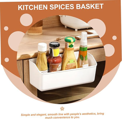 Cabilock Over Cabinet Door Organizer for Seasoning Bottles Kitchen Storage Basket and Elegant Design for Spatulas and Scissors for Bathroom and Utility