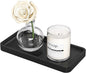 Weenson Small Bathroom Vanity Tray for Countertop Makeup Perfume Jewelry Decor Candle Keys, Small Black Kitchen Tray for Soap Dispenser Spice Bamboo Toilet Tray 7.9" L x 4" W x 0.79" H
