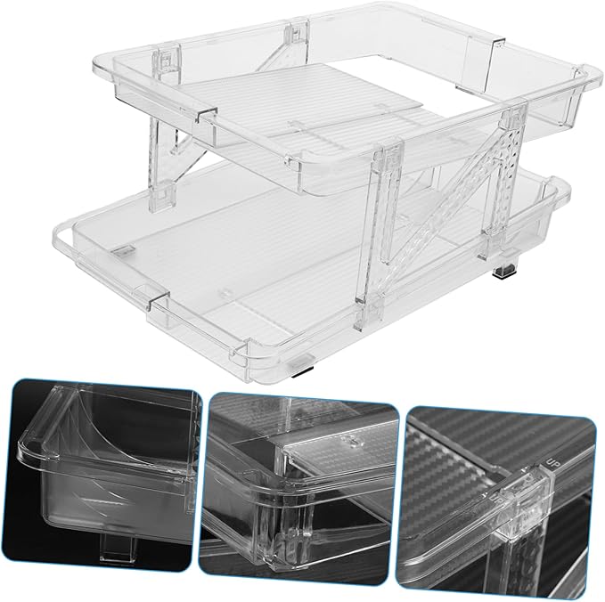 Soda Can Dispenser Organizer for Refrigerator Double Beverage Holder Transparent Can Storage Rack for Kitchen Cupboard Efficient Space-saving