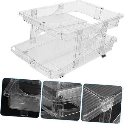 Soda Can Dispenser Organizer for Refrigerator Double Beverage Holder Transparent Can Storage Rack for Kitchen Cupboard Efficient Space-saving