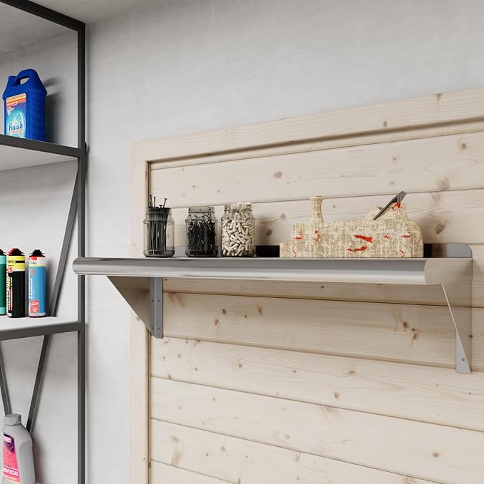 AmGood 10 in. x 30 in. Stainless Steel Wall Shelf | NSF | Metal Shelving | Garage, Laundry, Storage, Utility Room | Restaurant, Commercial Kitchen