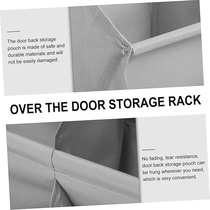 PRETYZOOM 1Set Multi Layer Door Back Storage Organizer Convenient Pouch for Shoes Bags Crafts Over the Door Household Storage Grey Design