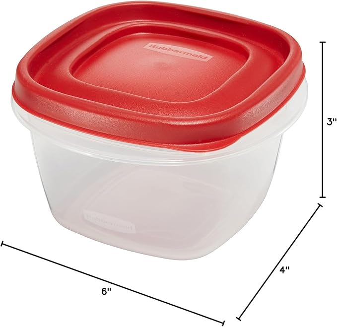 Rubber maid Food Storage Containers Two Cup Food Storage Containers 7 Piece Set, Easy Find Lids, 3 Containers, 3 Lids Chalk Pen And Chalk Labels