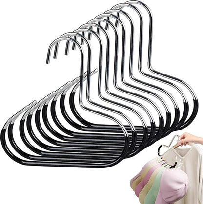 Durable Steel Hangers: Maximize Closet Space with Versatile Storage, Multifunctional Stainless Steel Hat Hangers, Heavy Duty Space Saving Closet Organizer for Hats, Scarves, Belts (Black,9PCS)