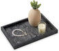Large Marble Vanity Tray, Luxury Stone Organizer for Bathroom & Kitchen Counter | Holds Soap Dispenser, Jewelry, Perfume Bottles | Non-Resin, Non-Ceramic Décor