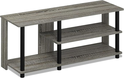 Furinno Turn-N-Tube Compact Multi Storage Shoe Rack, 35.2"W 3-Tier, French Oak Grey/Black