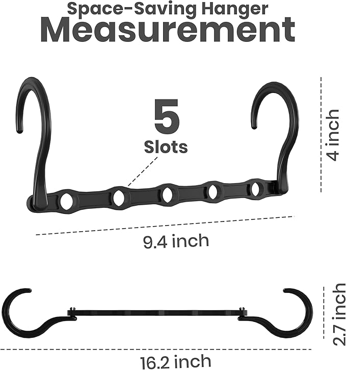 Utopia Home Space Saving Hangers for Clothes (Pack of 10) - Storage Saving Hanger for Dorm - Magic Hanger Clothing Organizer for Closet - Durable ABS Plastic Collapsible Hangers for Clothes (Black)