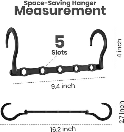 Utopia Home Space Saving Hangers for Clothes (Pack of 10) - Storage Saving Hanger for Dorm - Magic Hanger Clothing Organizer for Closet - Durable ABS Plastic Collapsible Hangers for Clothes (Black)