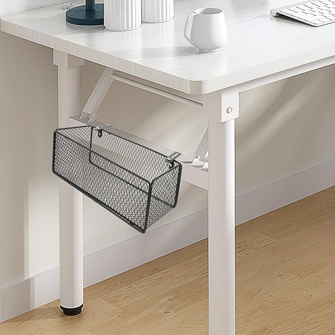 Bedside Organizer - Black Bedside Hanging Wire Basket Organizer With Adjustable Hook Spacing - Dormitory Bed Storage Caddy For College Dorm Room Bunk Bed