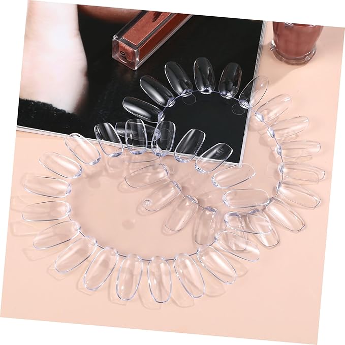 KESYOO 10pcs Clear Acrylic Nail Wheels, Nail Polish Palette for Art, Manicure Practice Display Chart, Transparent for Salon Use