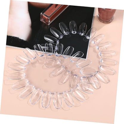 KESYOO 10pcs Clear Acrylic Nail Wheels, Nail Polish Palette for Art, Manicure Practice Display Chart, Transparent for Salon Use