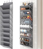 20-25 Pairs Over the Door Shoe Organizer, Clear Pockets Shoe Rack for Closet Door, 10-Tier Hanging Shoe Rack for Boots, Behind the Door Shoe Holder Fit All the Family's Sneakers, Boots, Heels, Grey