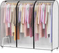 Clear Garment Rack Cover, Clothes Rack Cover Clothing Rack Cover with Durable Zippers for Garment Rack, Clothes Rack, White, 72"L x 20"W x 60"H (Rack Not Included)