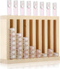 Wonderjune 1 Pcs Wooden Lipsticks Holder 0.7 inch Lip Balm Tube Holder Lip Gloss Organizer Display Wood Lipsticks Tube Tower Organizer for Market Craft Booth Room Display (8 Slot)