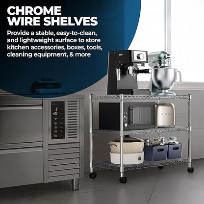 NSF Approved Heavy Duty Chrome Wire Shelf | 60" x 14" | Adjustable Metal Storage Shelf for Kitchens, Utility Rooms, Storage, Offices & Home