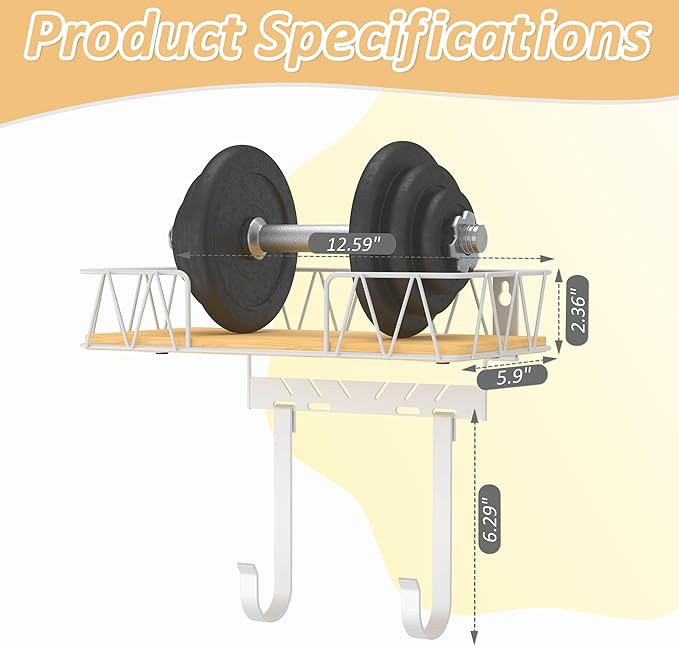Ironing Board Hanger with Removable Hooks, Ironing Board Holder Wall Mounted for T/Y Leg, Space Saving Iron Holder for Laundry Room Storage and Organization