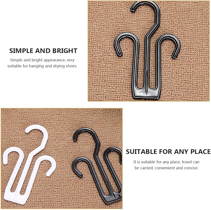 Healeved 12pcs Multi-functional Plastic Shoe Holder Hooks Sturdy Slippers Drying Organizer for Bike and Home Hanging Shoe Rack Storage