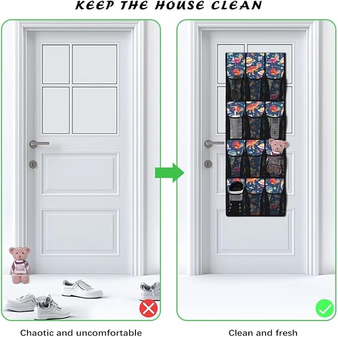 Mushroom Over The Door Closet Organizer 12 Pockets Door Hanging Shoe Organizer Space Saving Shoe Holder Hanger Large Pockets Wall Hanging Storage
