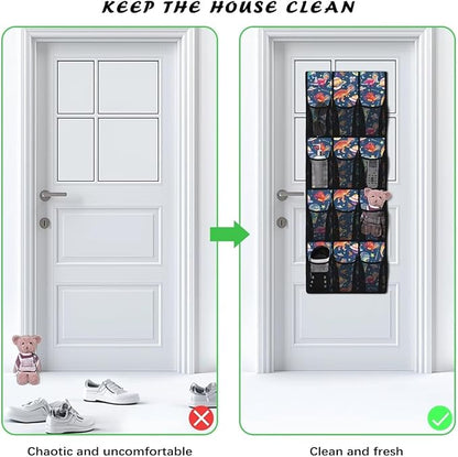 Mushroom Over The Door Closet Organizer 12 Pockets Door Hanging Shoe Organizer Space Saving Shoe Holder Hanger Large Pockets Wall Hanging Storage