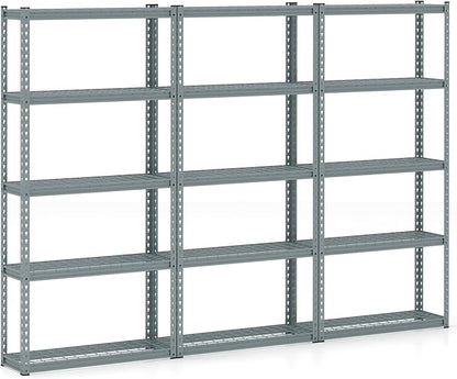 Goplus 5-Tier Metal Shelving Unit, 3 Pack Heavy Duty Wire Storage Rack with Anti-Slip Foot Pads, Height Adjustable Shelves for Warehouse, Kitchen, Living Room, Garage, 12" D x 35.5" W x 72" H