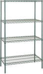 QUANTUM STORAGE SYSTEMS WR86-3660P Starter Kit Wire Shelves Green Epoxy 4 Shelves 86" H x 60" W x 36" D