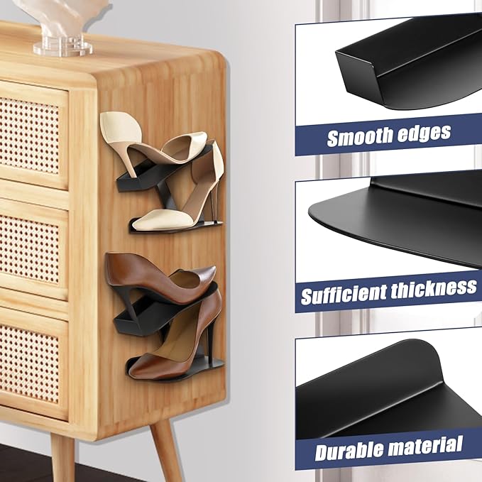 2 Pcs Floating Shoe Display Shelves, H-Type Sturdy Levitating Wall Shelf, Sneaker Holders for Shoe Collectors & Advertising Exhibition
